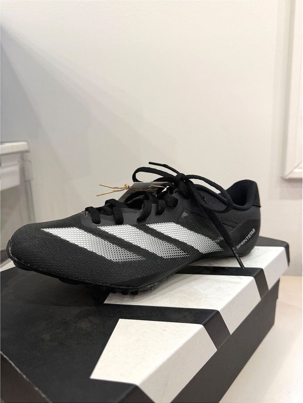 Adidas Sprintstar Track and Field Spikes Black White Size 6 Men / 7 Women